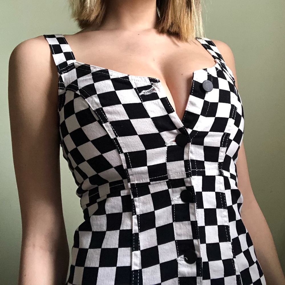 Checkered Jean Dress